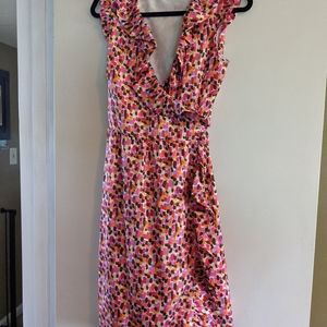 Multi-colored 100% silk Kate Spade Wrap Dress